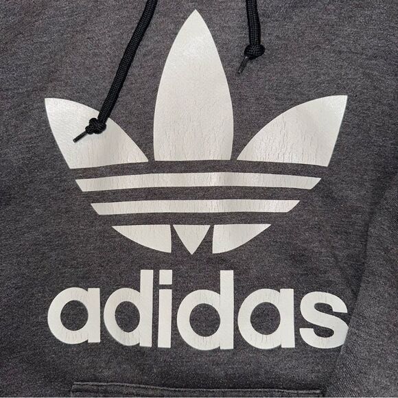 Bundle 2 Men’s Medium Adidas Logo Hoodie and Crewneck Pullover - grey color - Picture 2 of 9